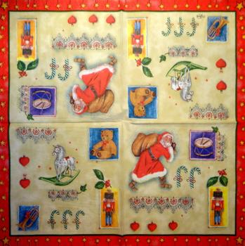NW-144 Weihnachtsmann - 3-lagig (Rand rot) - Ambiente